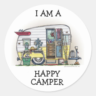 Shasta Camper Trailer RV Classic Round Sticker