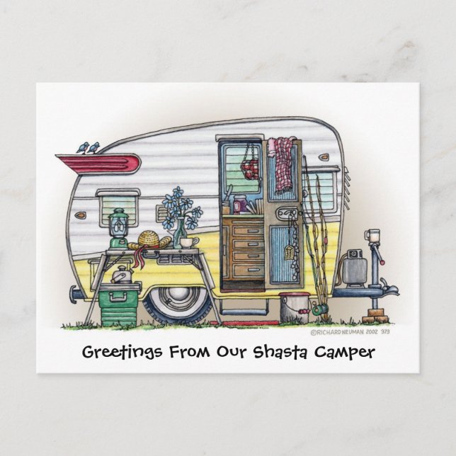 Shasta Camper Trailer RV Post Cards (Front)