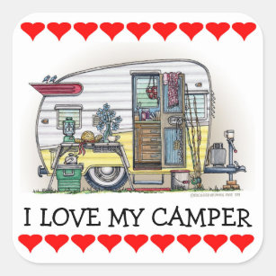 Shasta Camper Trailer RV Square Sticker