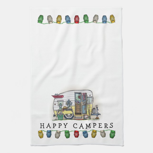 Shasta Camper Trailer RV Tea Towel (Vertical)