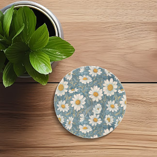 Shasta Daisy Art Nouveau Coaster