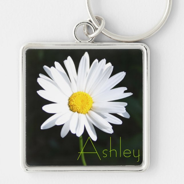 Shasta Daisy Keychain with Name (Front)