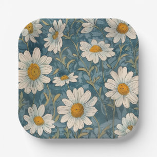 Shasta Daisy Paper Plate