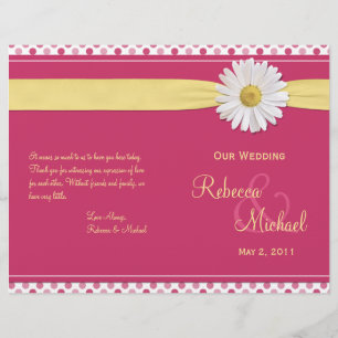 Shasta Daisy Polka Dot Wedding Program