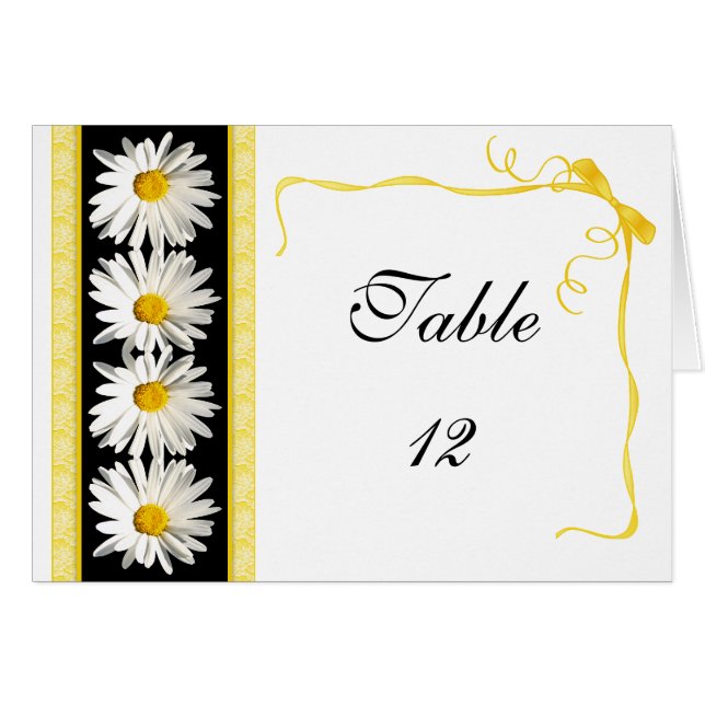 Shasta Daisy Table Number Tent Card (Front Horizontal)