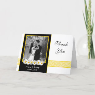 Shasta Daisy Wedding Photo Thank You Card