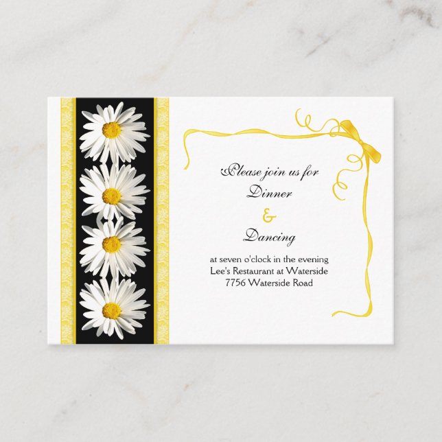 Shasta Daisy Wedding Reception Card (Front)