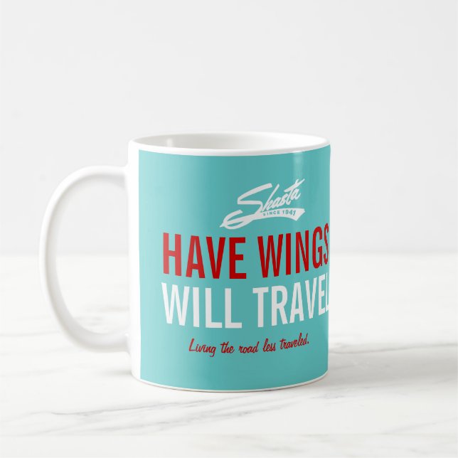 Shasta Have Wings - Will Travel Customisable Coffee Mug (Left)