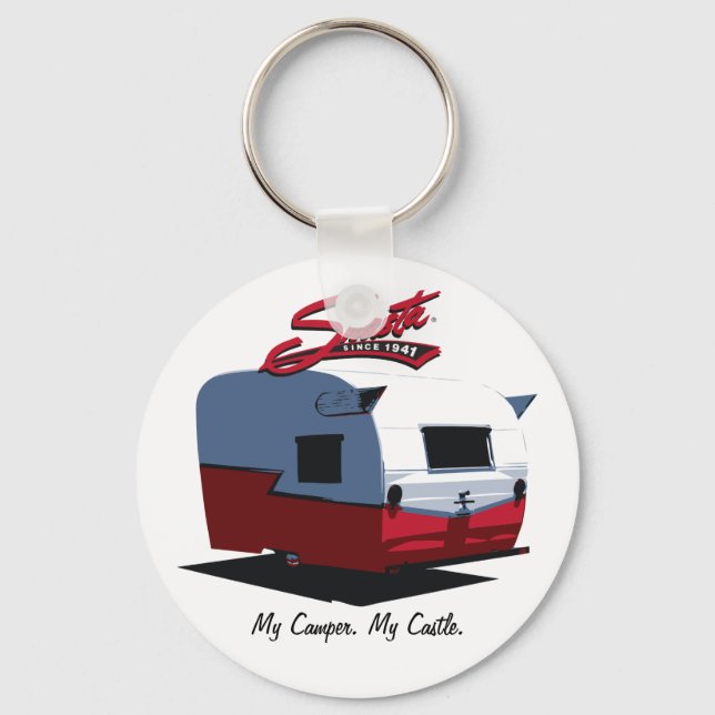 Shasta Vintage Camper - red Key Ring (Front)