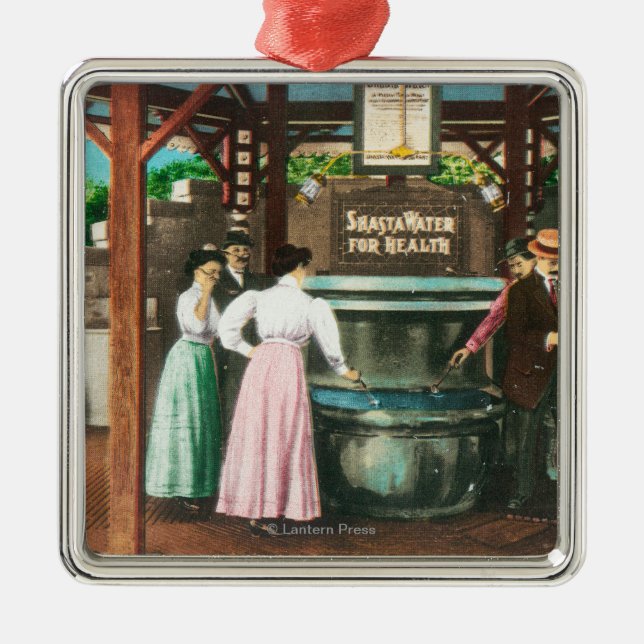 Shasta Water Drinking Fountain Scene Metal Tree Decoration (Front)