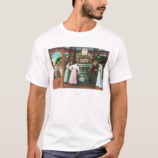 Shasta Water Drinking Fountain Scene T-Shirt (Front)