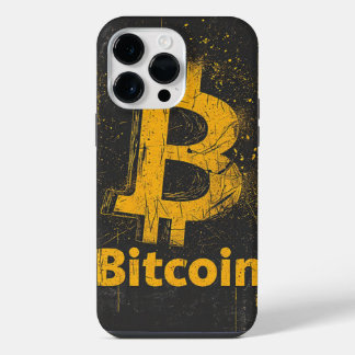 Shattered Bitcoin Logo Crypto Blockchain Design iPhone 14 Pro Max Case