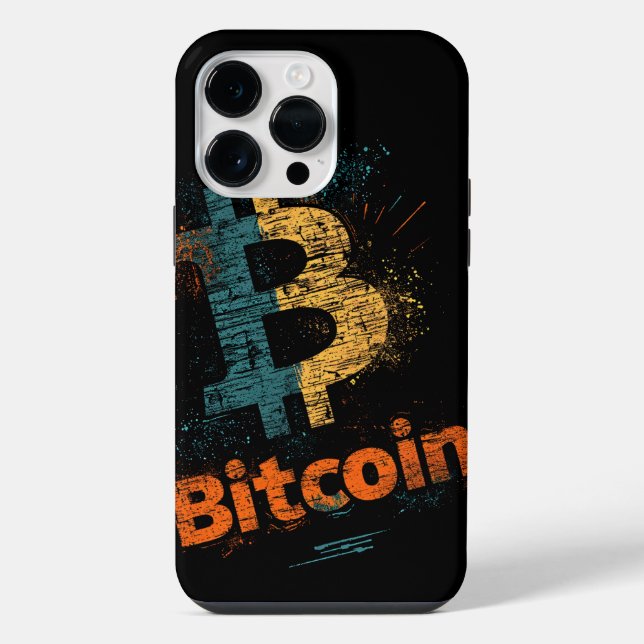 Shattered Bitcoin Logo Crypto Blockchain Design iPhone Case (Back)