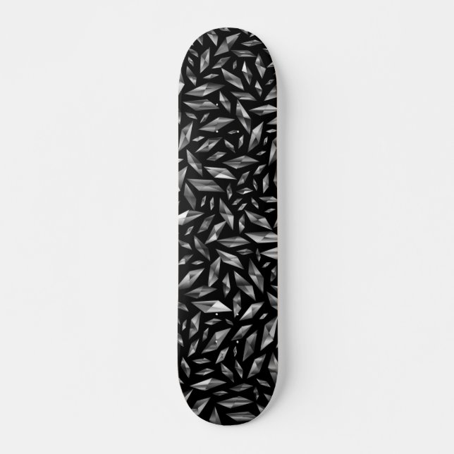 Shattered Black and White  Skateboard (Front)