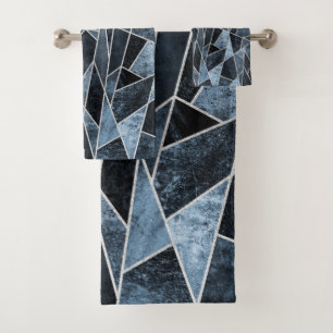 Shattered Blue Bath Towel Set