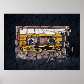 Shattered Cassette Tape Poster