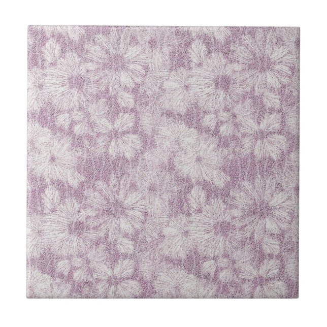 Shattered Daisy Textured in Soft Lilac Relief Tile (Front)