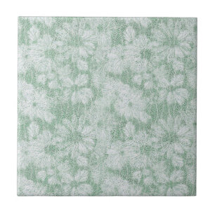 Shattered Daisy Textured in Soft Mint Green Tile