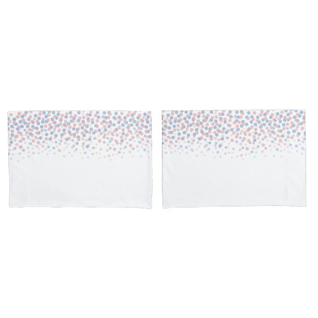 Shattered dots serenity blue and rose pink pillows pillowcase (Front-Set)