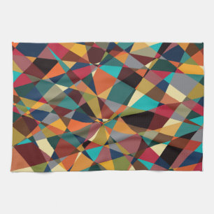 Shattered Geometric Mid Century Modern Abstract Tea Towel