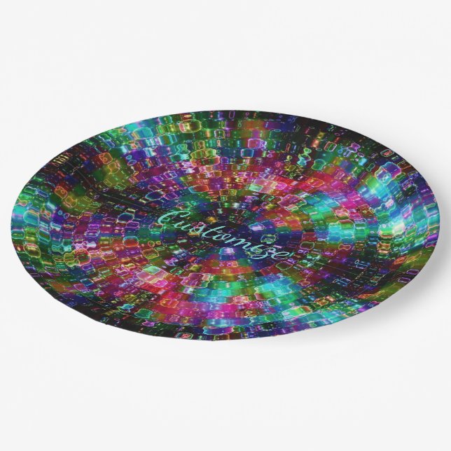 Shattered Glass Spiral Paper Plates 2 (Angled)