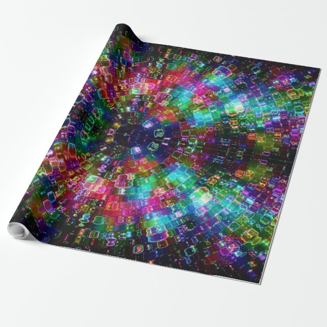 Shattered Glass Spiral Wrapping Paper (Unrolled)