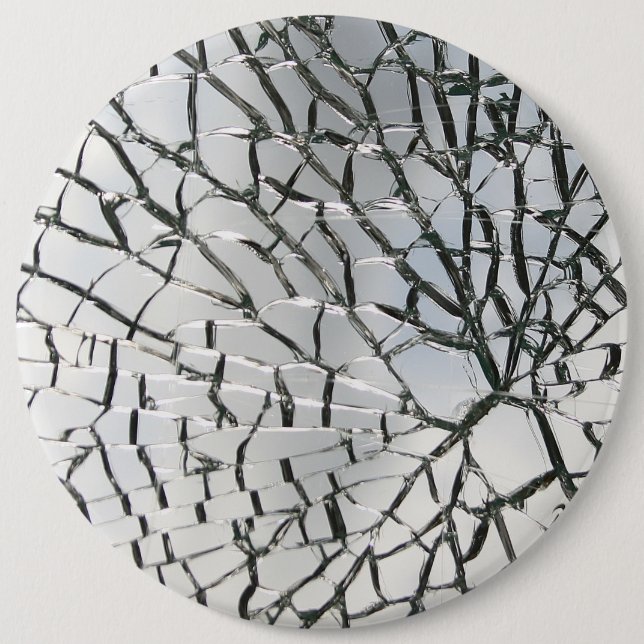 Shattered glass texture 6 cm round badge (Front)