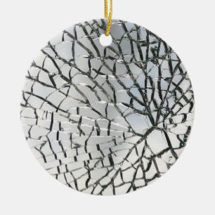 Shattered glass texture ceramic tree decoration