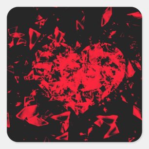Shattered Heart Square Sticker