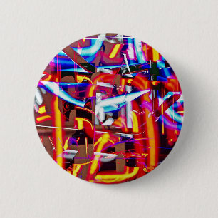 shattered lights 6 cm round badge