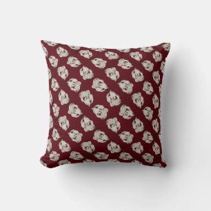 Shattered marble abstract modern art white plum cushion