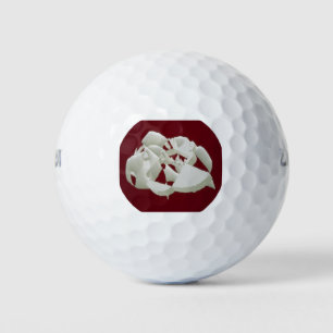 Shattered marble abstract modern art white plum golf balls