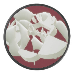 Shattered marble abstract modern art white plum hockey puck