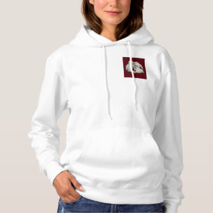 Shattered marble abstract modern art white plum    hoodie