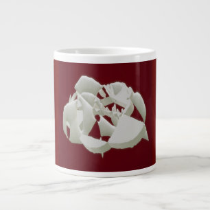 Shattered marble abstract modern art white plum large coffee mug