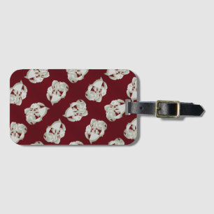 Shattered marble abstract modern art white plum luggage tag