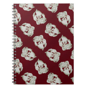 Shattered marble abstract modern art white plum notebook