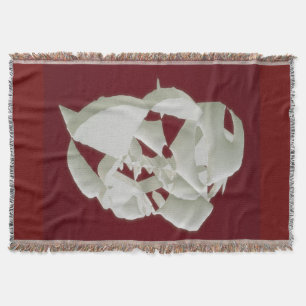 Shattered marble abstract modern art white plum throw blanket