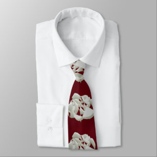 Shattered marble abstract modern art white plum    tie