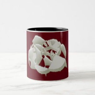 Shattered marble abstract modern art white plum Two-Tone coffee mug