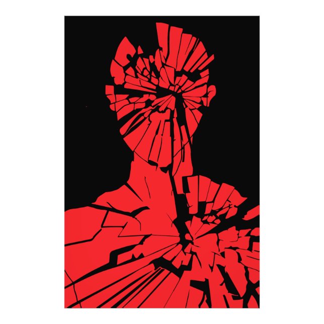 Shattered Red Reflection Photo Print (Front)