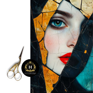 Shattered Reflection Abstract Art Decoupage Tissue Paper