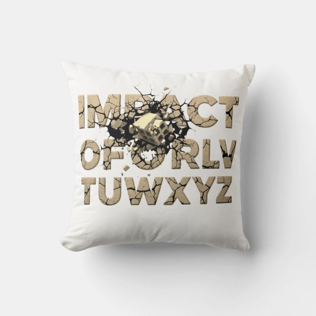 Shattered Rock Text Urban Grunge Art Cushion (Front)