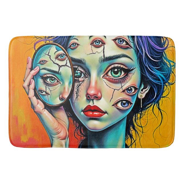 Shattered Self Reflection Art Bath Mat (Front)