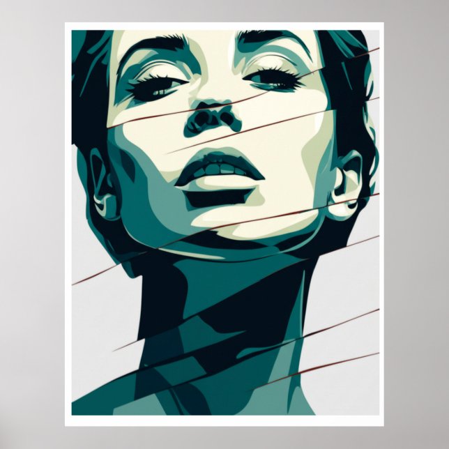 Shattered Teal Beauty Poster (Front)