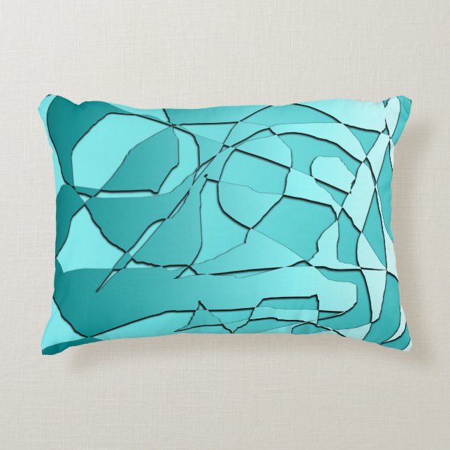 Shattered Teal Decorative Cushion (Front)