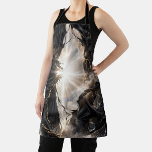 Shattered Veil of Light - Black Gold Luxury Apron