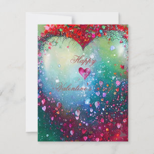 Shattering heart valentine holiday card