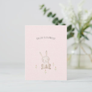 Shatty Rabbit With Bloemen Baby Meisje Dochter Postcard