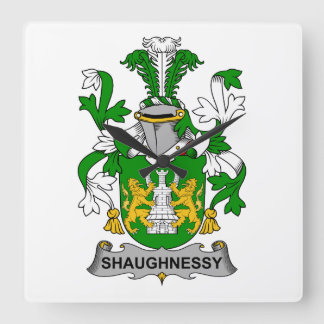 Shaughnessy Family Crest Square Wall Clock